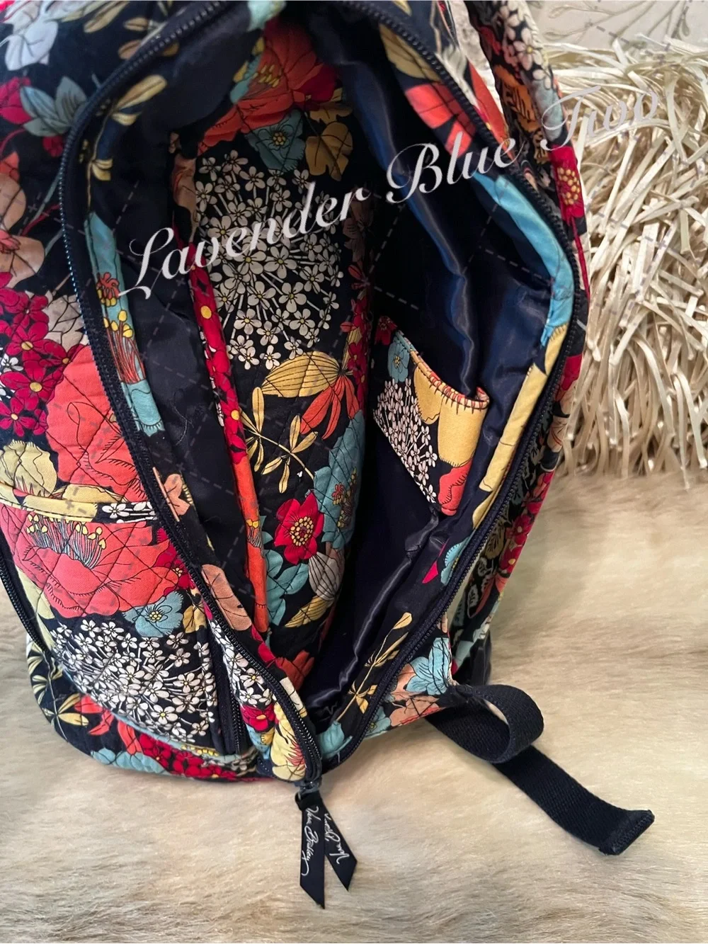 VERA BRADLEY Happy Snails 2011Large Laptop Backpack Floral Y2K Orange Yellowl
